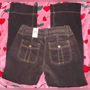 VINTAGE Tommy Hilfiger MISSY Brown Corduroy Wide Leg Low Rise Pants Hip y2k Sz 8